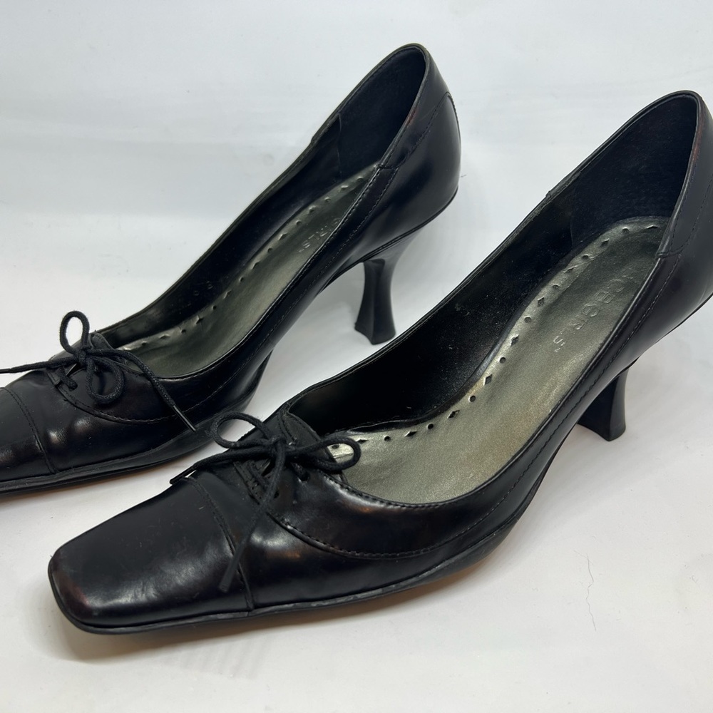BCBG Black Leather Heals